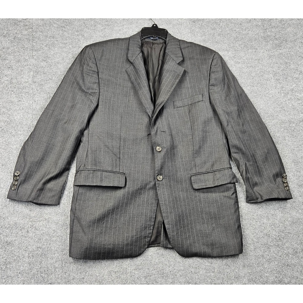 Lauren Ralph Lauren Mens Pinstripe Blazer Charcoal Grey 2-Button Sport Coat